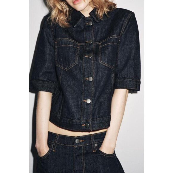 ZARA DENIM JACKET WITH POCKETS ZW COLLECTION - Picture 5 of 7